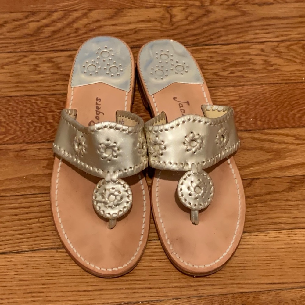 Jack Rogers Whipstitched flip flop Platinum